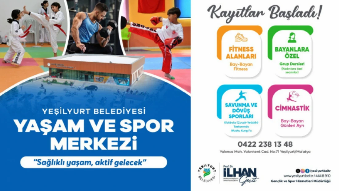 Yeşilyurt Belediyesi Yaşam ve Spor Merkezi’nde Kayıtlar Başladı