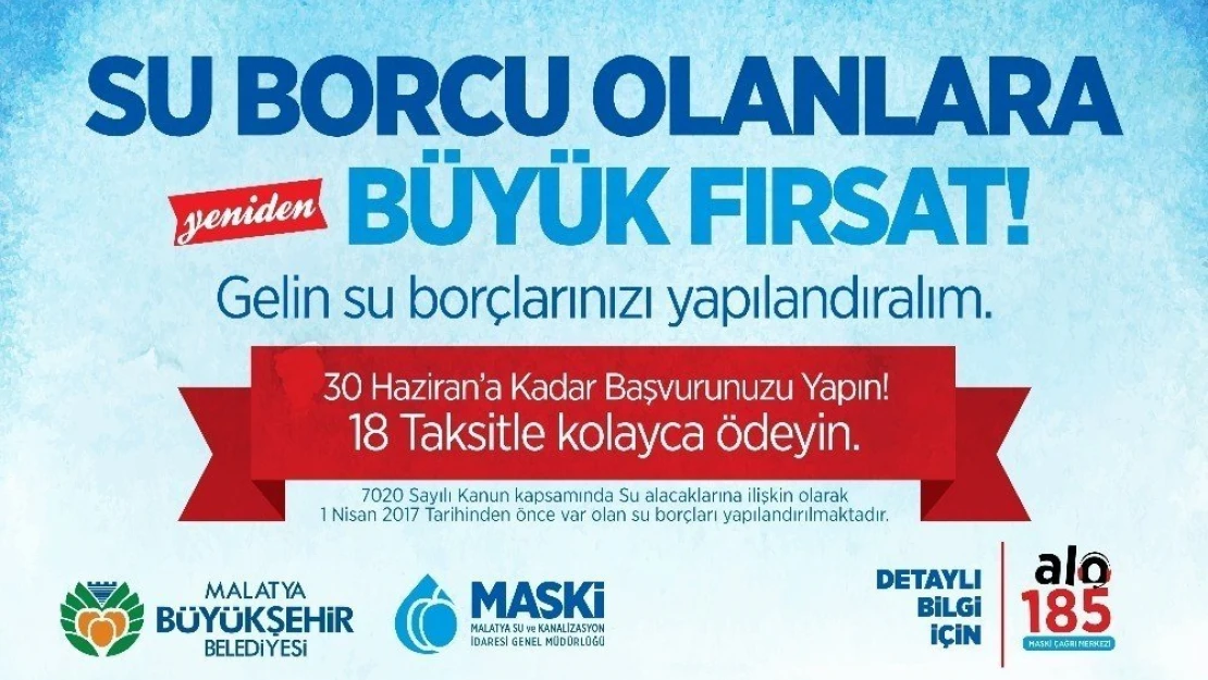 Su borçlarını yapılandırmada son gün 30 Haziran
