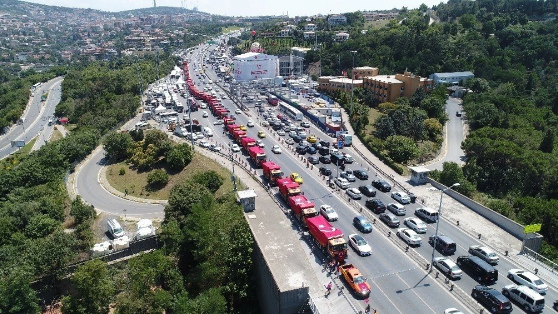 15 Temmuz'un sembolü, 15 Temmuz Şehitler Köprüsü'nden geçiş yaptı