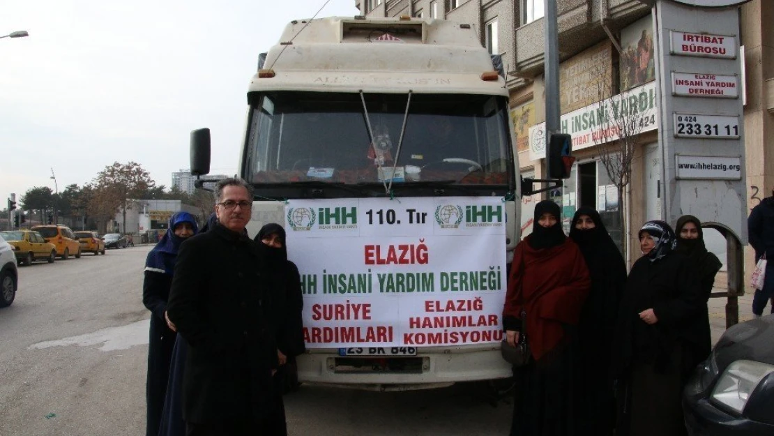 Elazığ'dan Suriye'ye 110'uncu yardım tırı yola çıktı