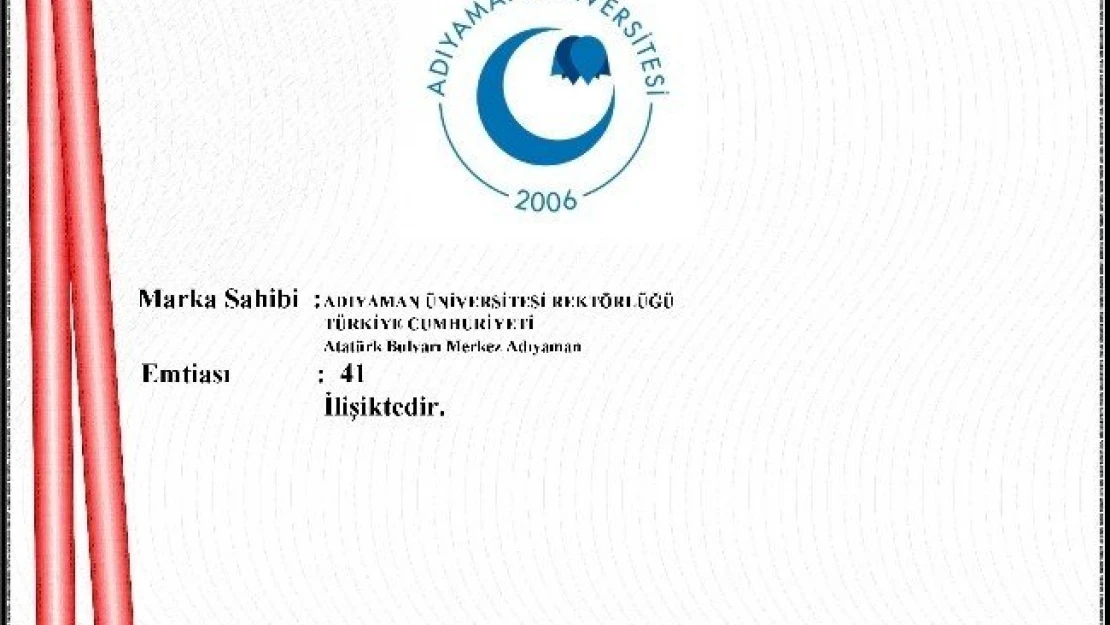 Adıyaman Üniversitesi logosu tescillendi