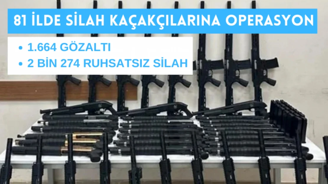 81 ilde silah kaçakçılarına operasyon: 1664 gözaltı