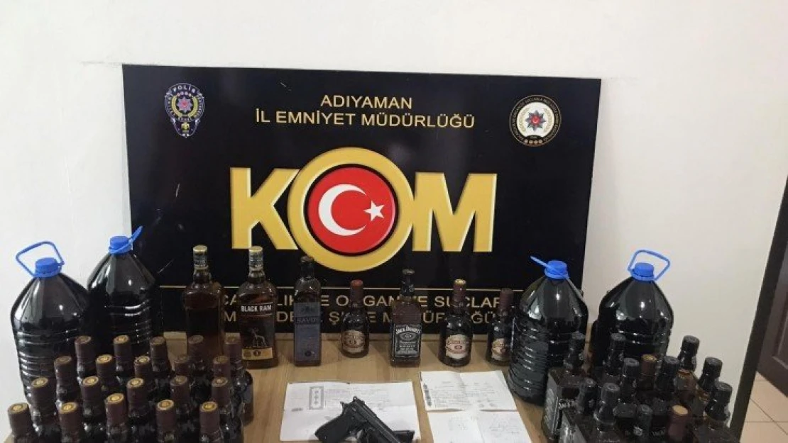 Adıyaman'daki tefecilik operasyonunda sahte içki ele geçirildi