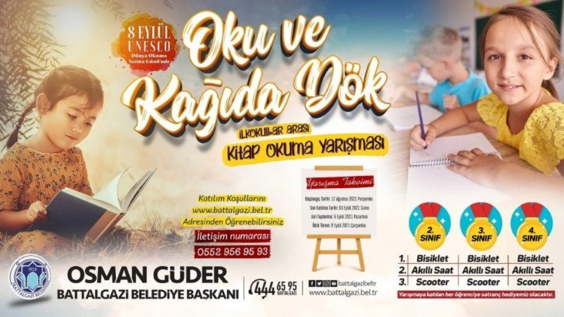 Battalgazi'de ödüllü kitap okuma yarışması