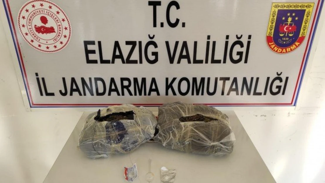 Elazığ'da el çantasında 2 kilo 150 gram esrar ele geçirildi