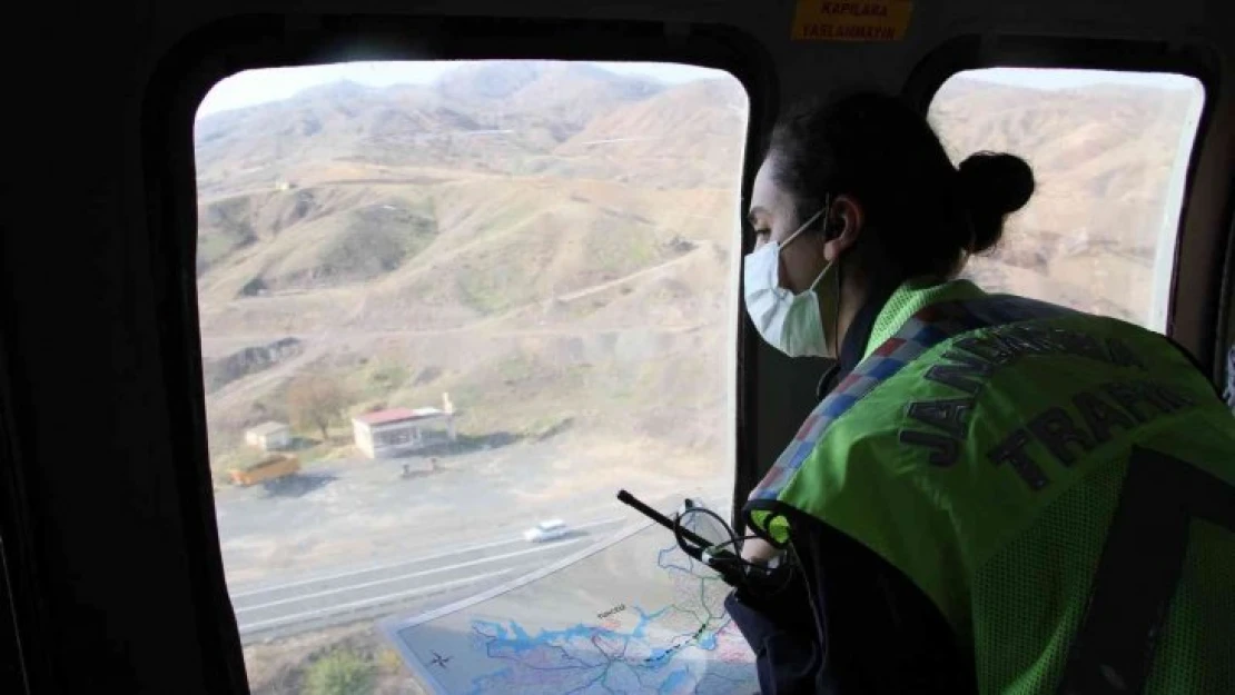 Elazığ'da helikopter destekli trafik denetimi