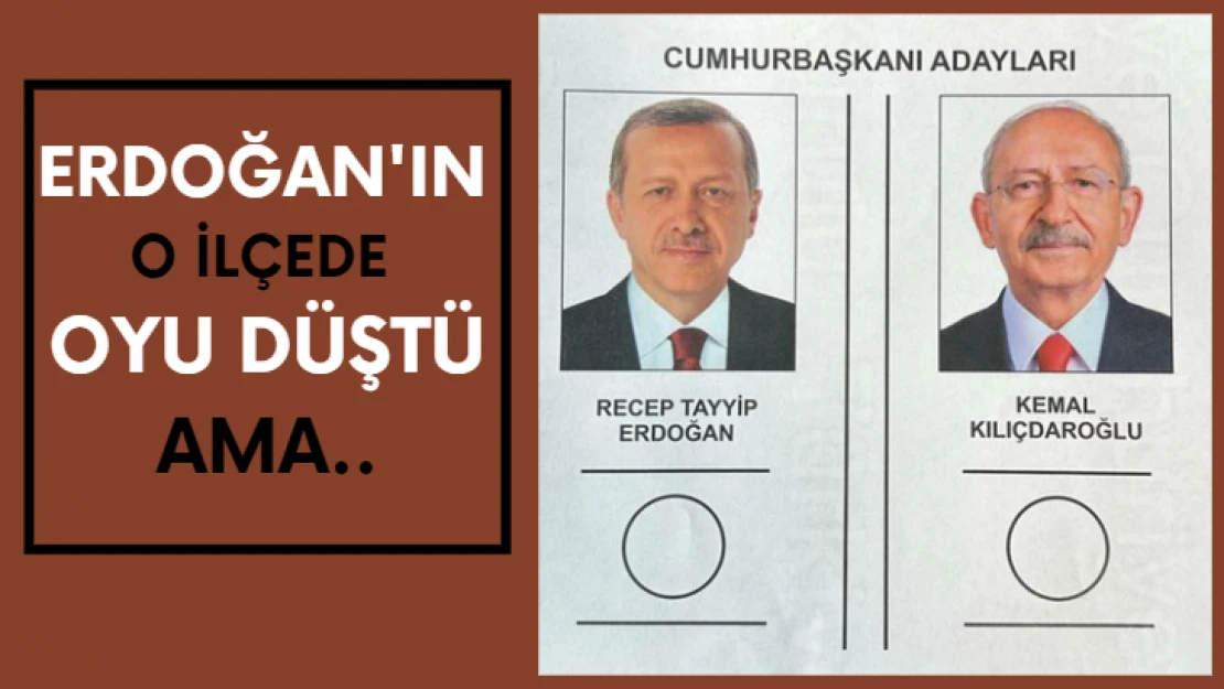 Erdoğan'ın o ilçede oyu düştü ama