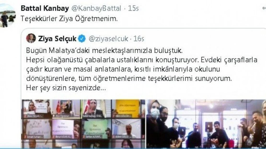 Evdeki imkanları okula dönüştürenlere teşekkür