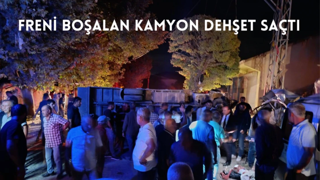 Freni boşalan kamyon dehşet saçtı