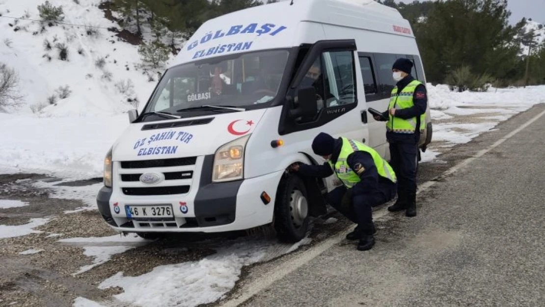 Jandarma ekiplerinden kış lastiği denetimi