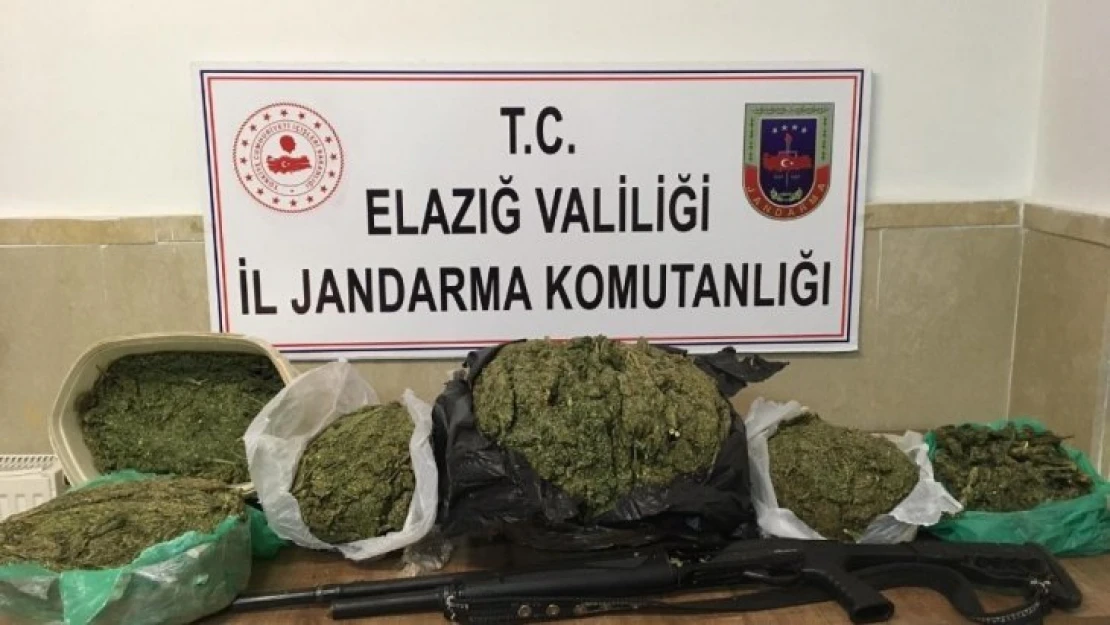 Jandarma takip etti, 2 şüpheliyi 12 kilo 870 gram esrarla yakaladı