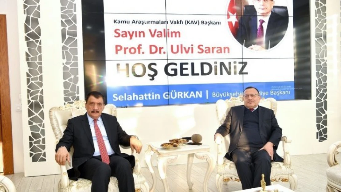 Kamu Araştırmaları Vakfı Başkanı  Saran'dan Başkan Gürkan'a ziyaret