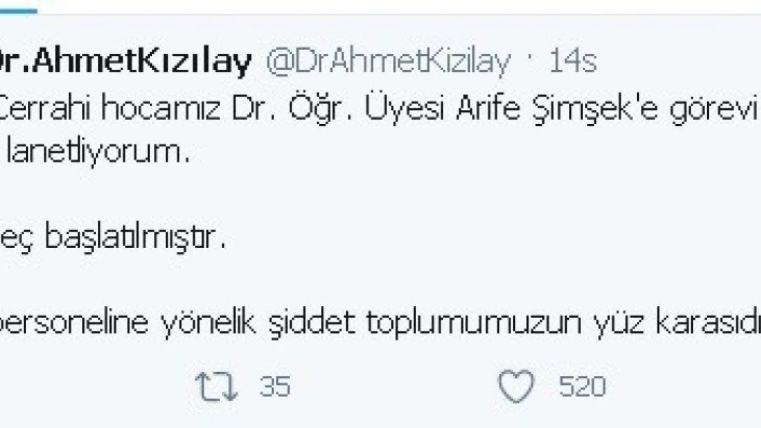 Kızılay, doktora saldırıyı kınadı