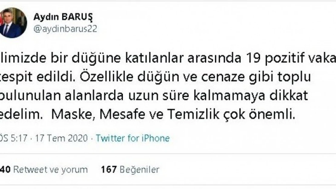 Malatya'da düğüne katılan 19 kişide Covid-19 tespit edildi