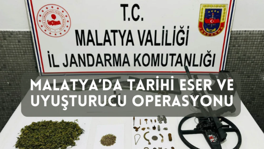 Malatya'da tarihi eser ve uyuşturucu operasyonu