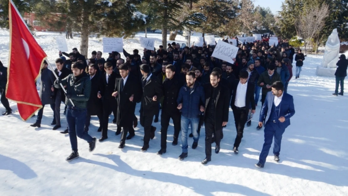 Üniversite öğrencilerinden 'teröre tepki' yürüyüşü