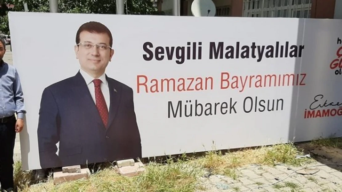 Malatya'da Ekrem İmamoğlu için afiş