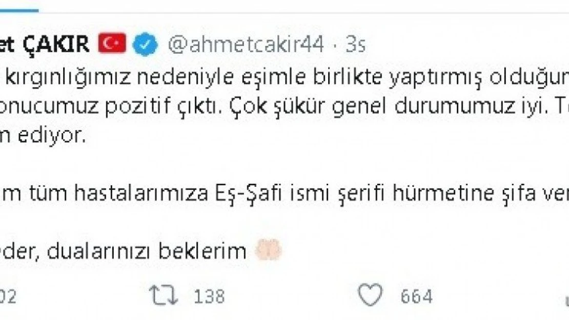 Milletvekili Çakır ve eşi koronaya yakalandı