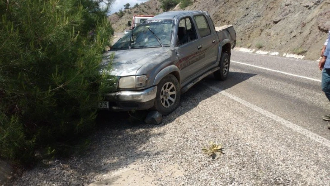 Şarampole düşen kamyonet sürücüsü yaralandı