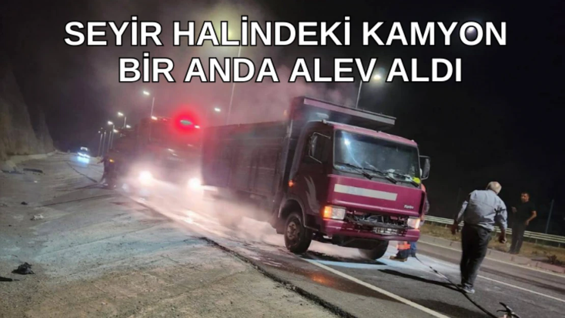 Seyir halindeki kamyon bir anda alev aldı