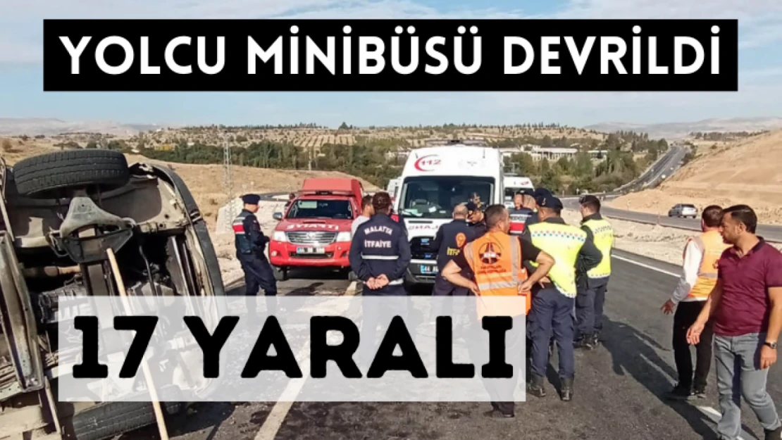 Yolcu minibüsü devrildi: 17 yaralı