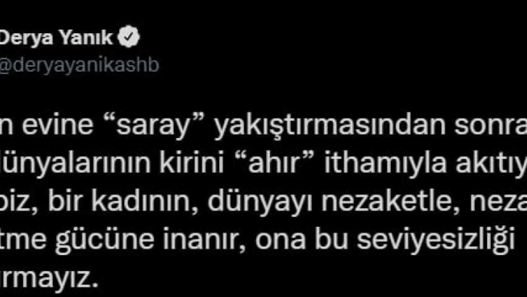 Bakan Yanık'tan gazeteci Sedef Kabaş'a tepki