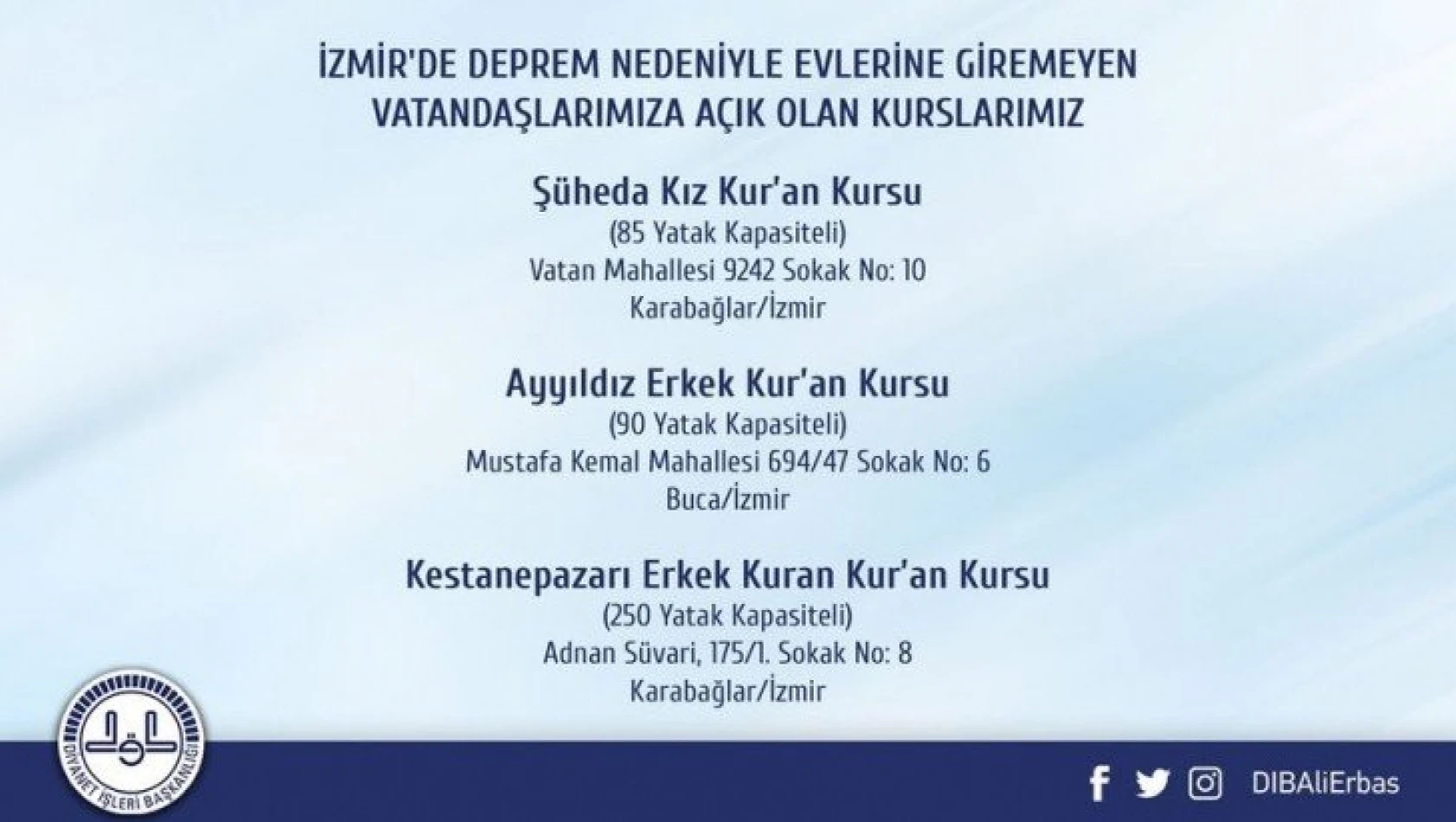 '3 Kuran kursumuzun kapıları vatandaşlarımıza açıktır'