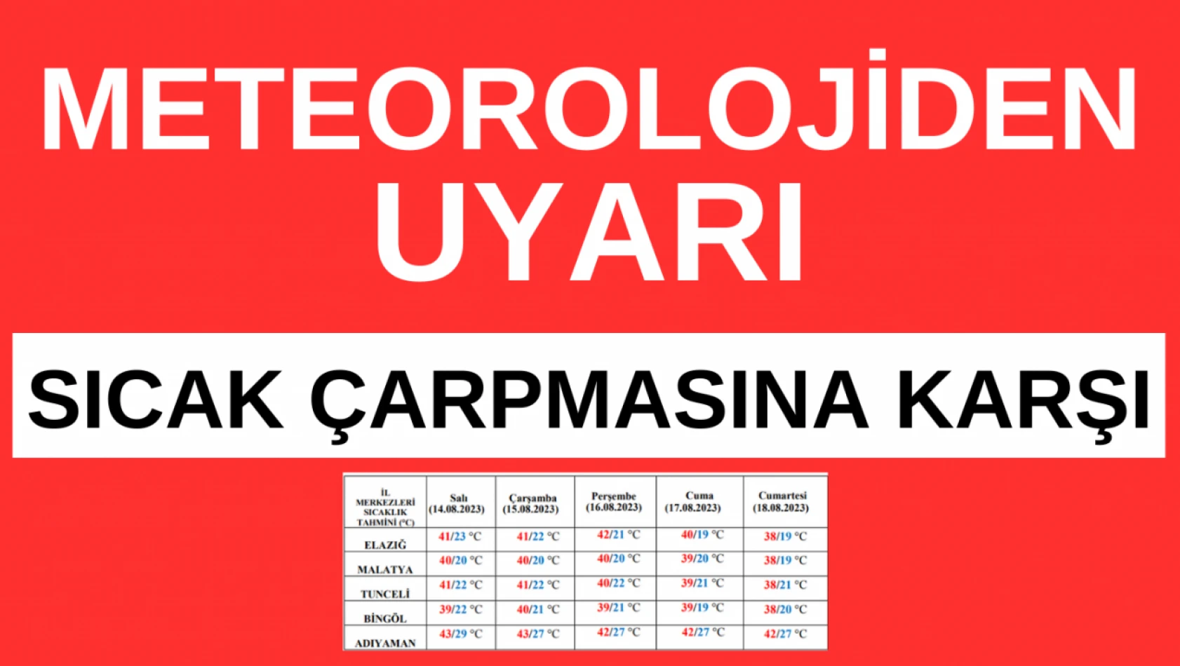 Meteorolojiden uyarı: Sıcak çarpmasına karşı…