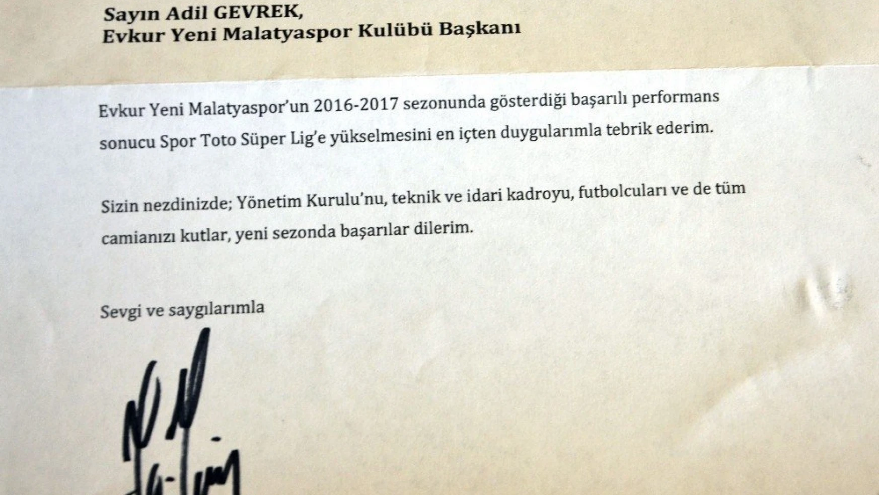 Fatih Terim'den Evkur Yeni Malatyaspor'a kutlama mesajı
