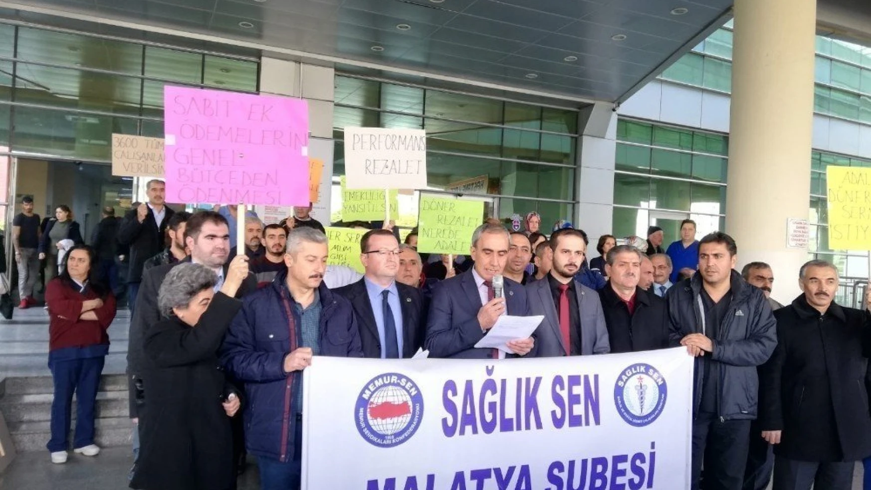 Sağlık-Sen Malatya Şubesinden Döner Sermaye protestosu
