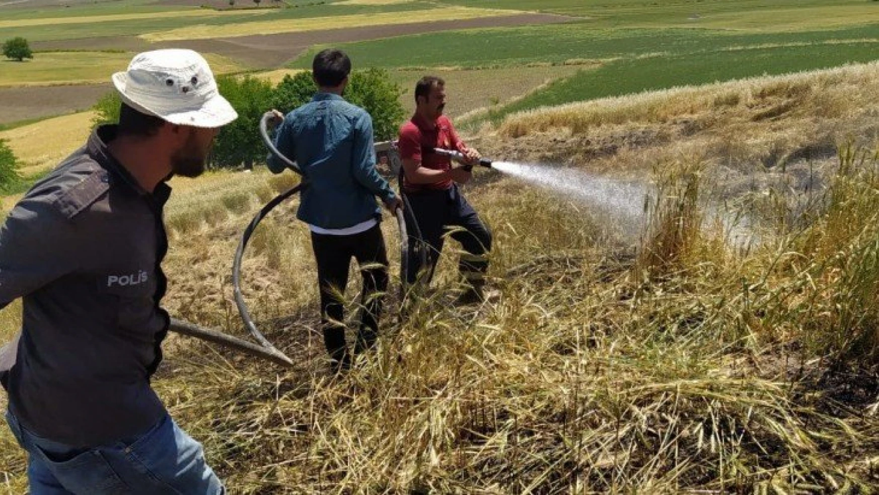 Adıyaman'da 10 dönüm buğday tarlası yandı