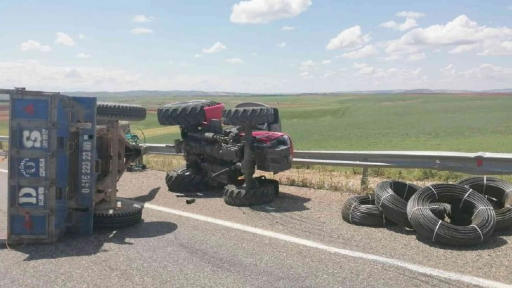 Adıyaman'da, traktör devrildi: 1 yaralı