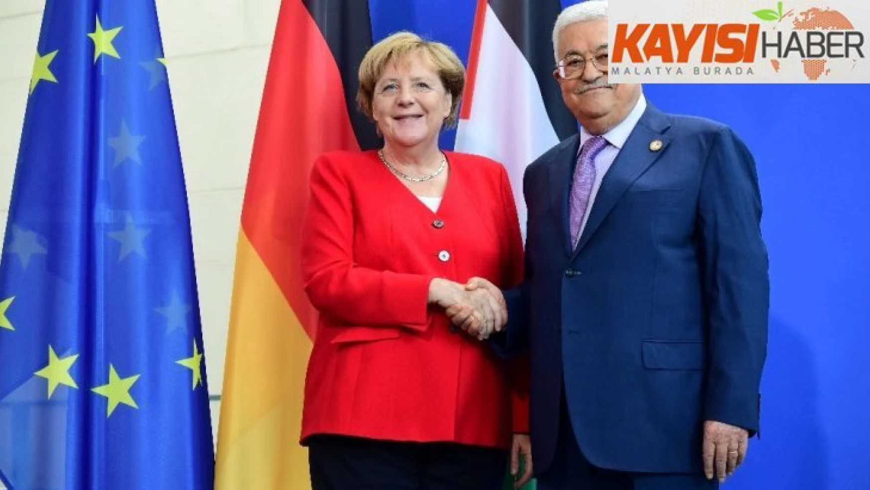 Almanya Başbakanı Merkel, Filistin Devlet Başkanı Abbas ile görüştü