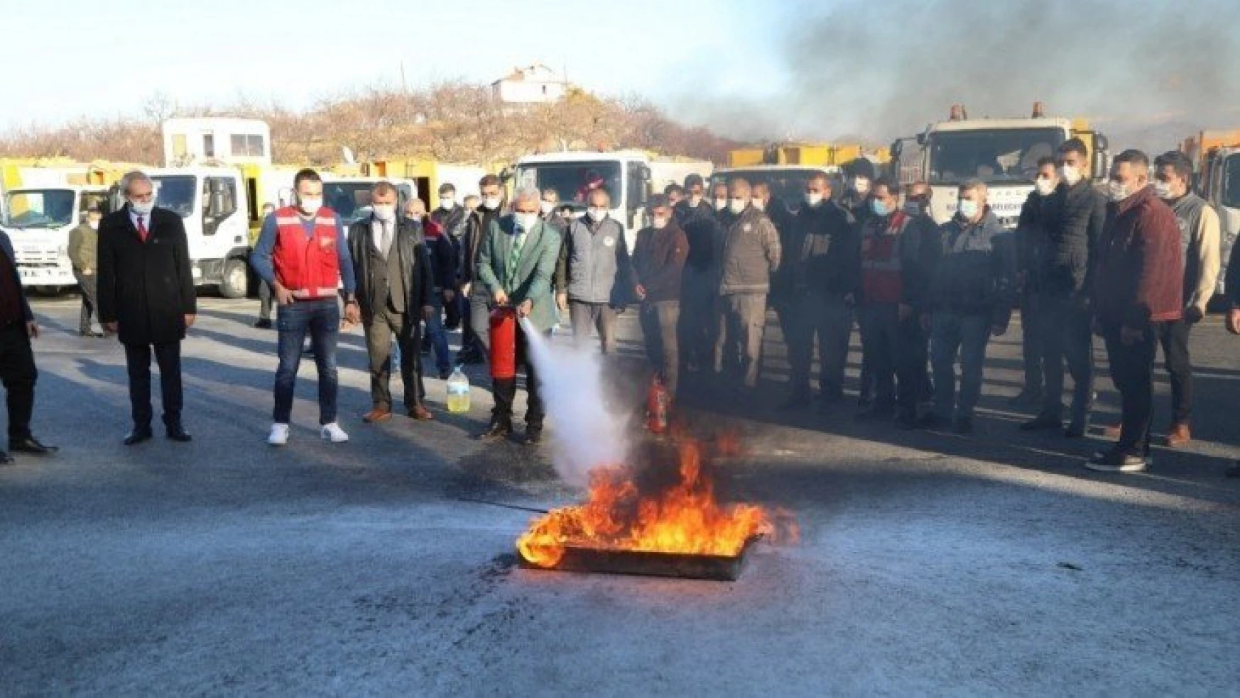 Battalgazi Belediyesi'nden personeline yangın tatbikatı