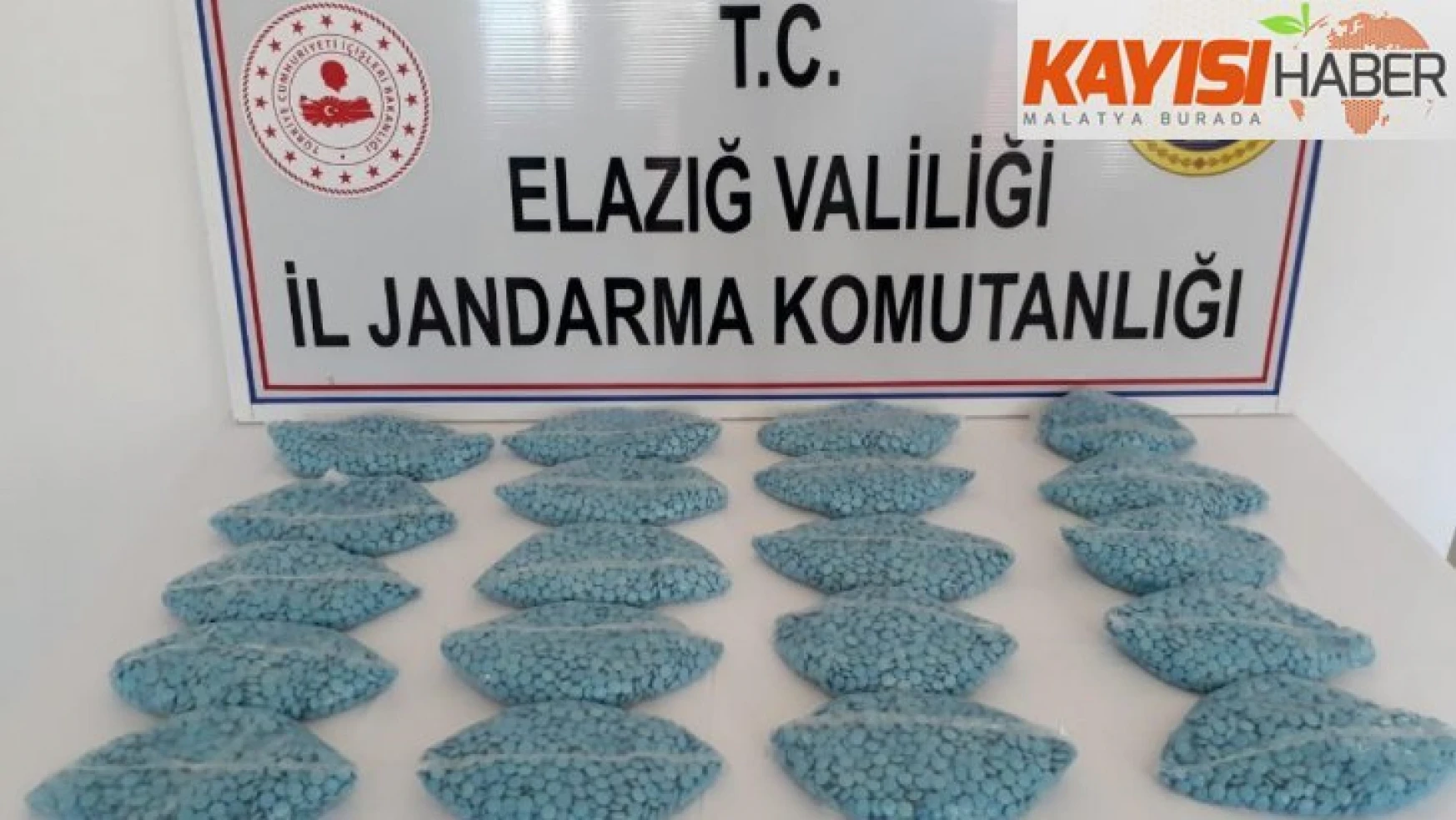 Elazığ'da 20 bin adet uyuşturucu hap ele geçirildi