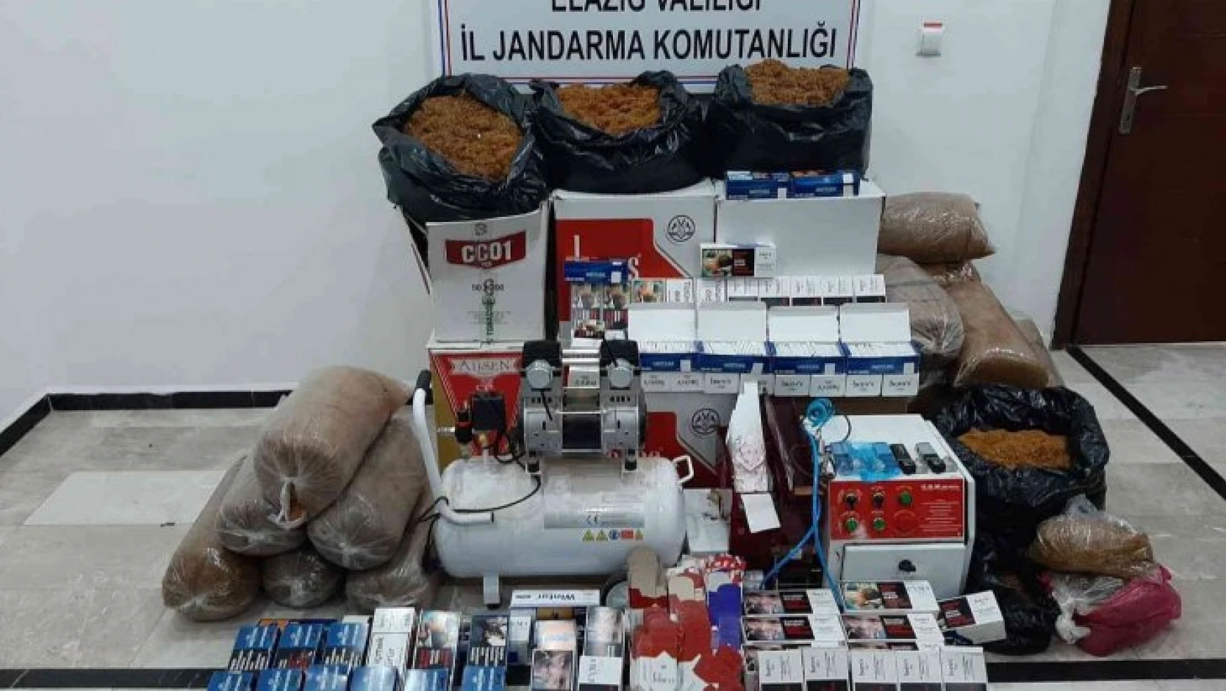 Elazığ'da 60 bin lira değerinde kaçak tütün ürünleri ele geçirildi