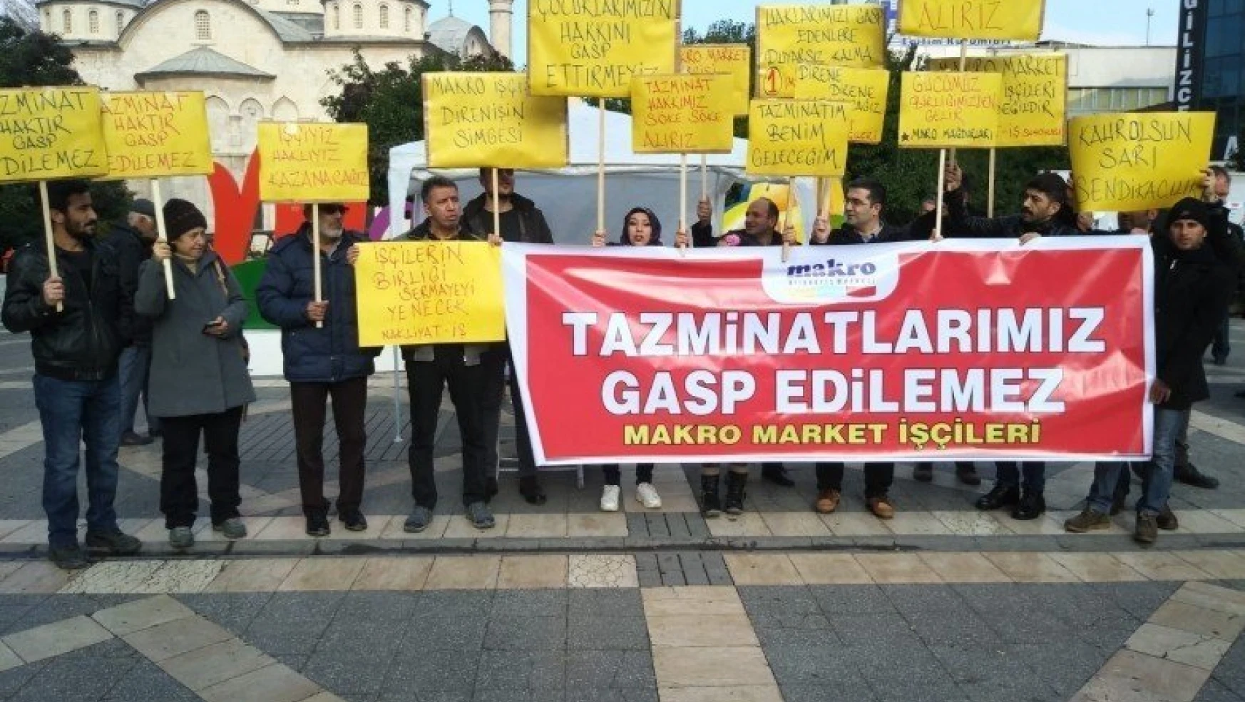 Makro Marketin çalışanları eylem yaptı