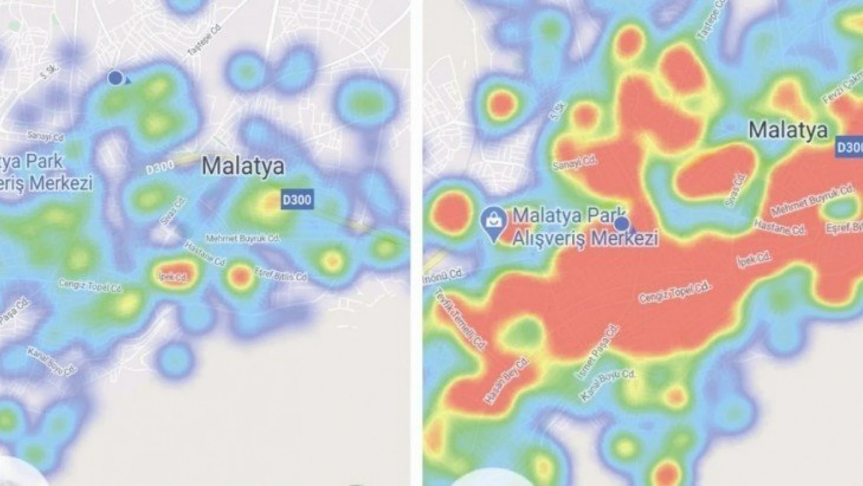 Malatya'da endişe veren korona virüs haritası
