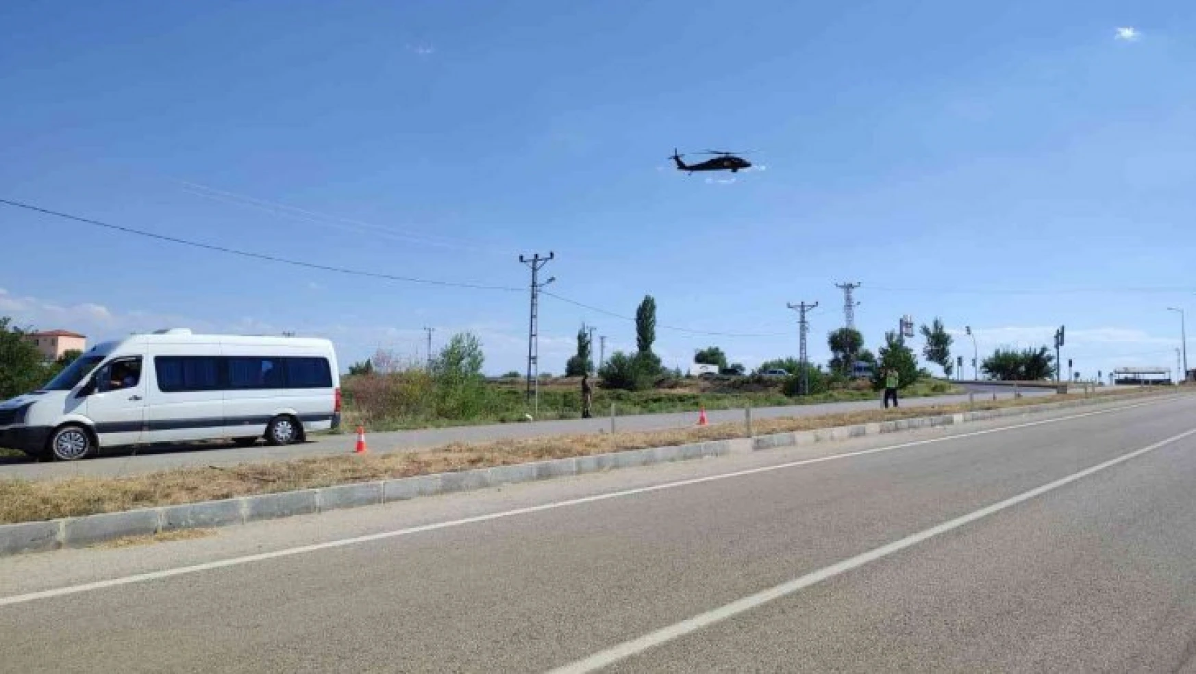 Malatya'da helikopter destekli trafik denetimi