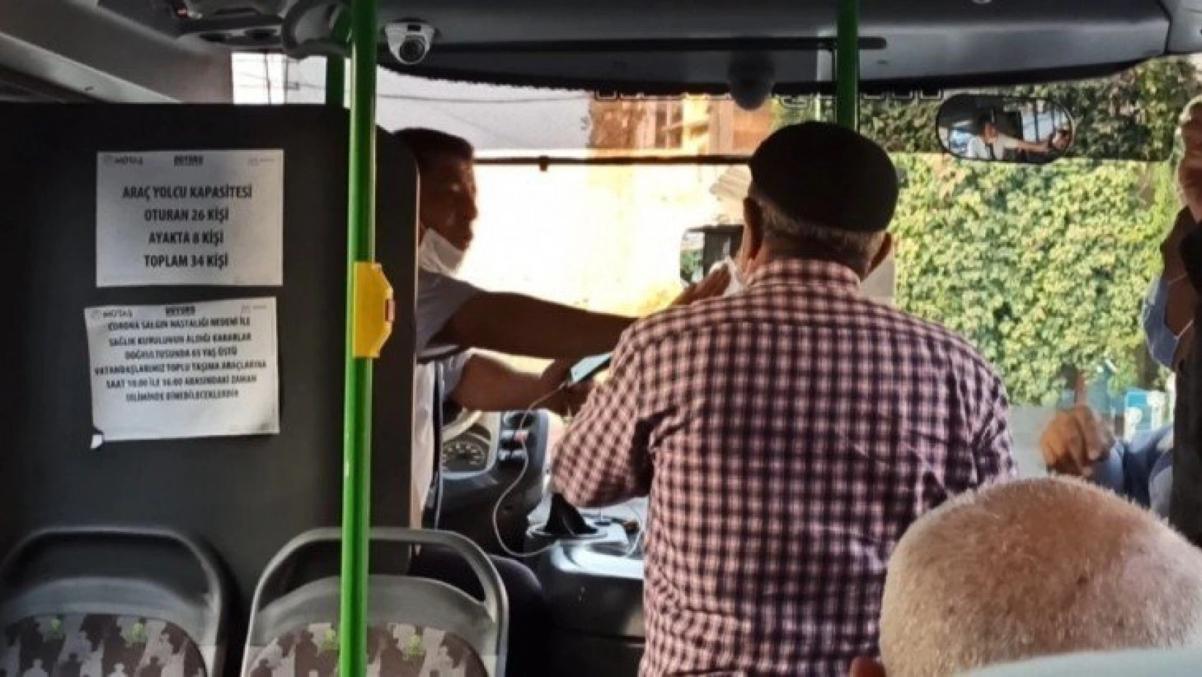 Malatya'da otobüste ayakta yolcu taşımama tartışması