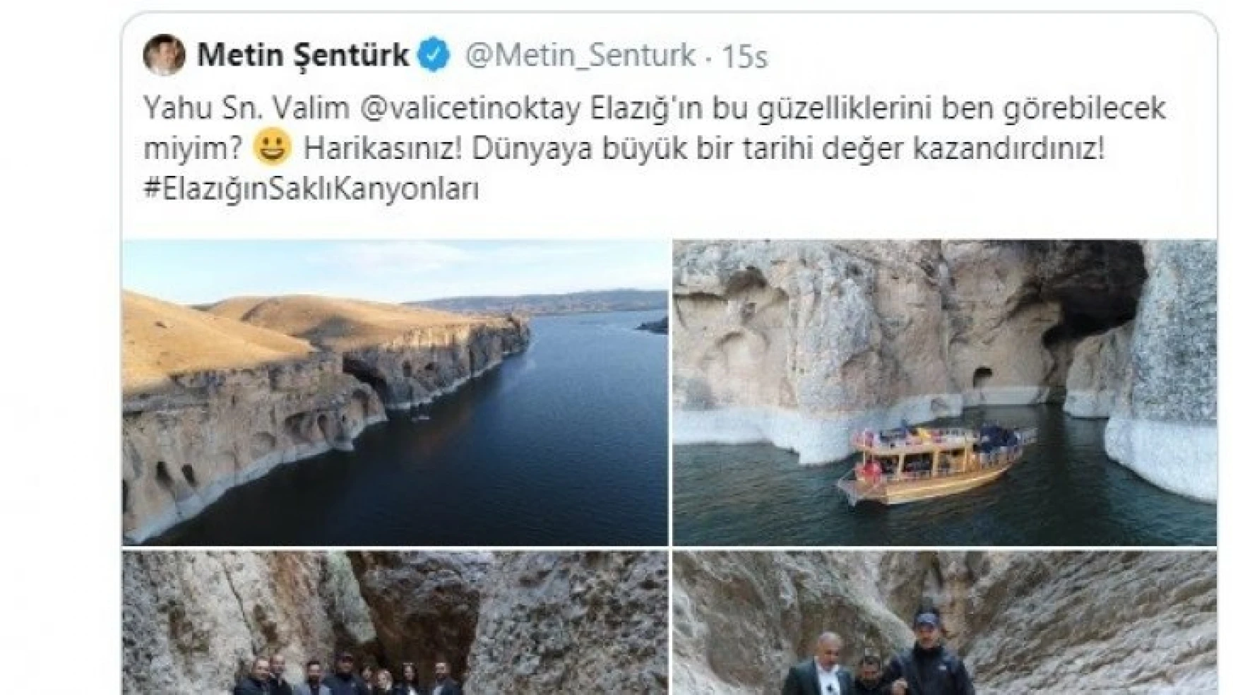 Sanatçı Metin Şentürk, Elazığ'ın saklı kanyonlarını paylaştı, herkesi gülümsetti