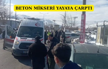Beton Mikseri Yayaya Çarptı
