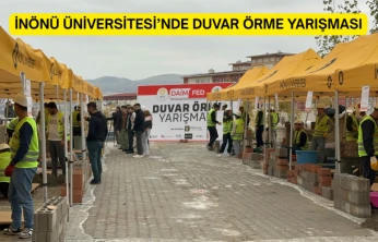 İnönü Üniversitesi'nde duvar örme yarışması