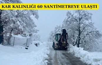 Kar kalınlığı 60 santimetreye ulaştı