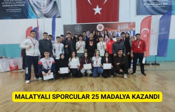 Malatyalı sporcular 25 madalya kazandı