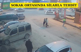 Sokak ortasında silahla tehdit