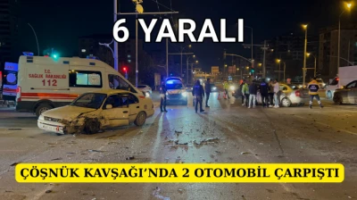 Çöşnük Kavşağı'nda 2 otomobil çarpıştı