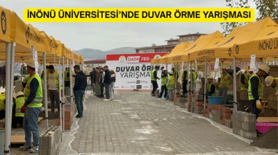 İnönü Üniversitesi'nde duvar örme yarışması