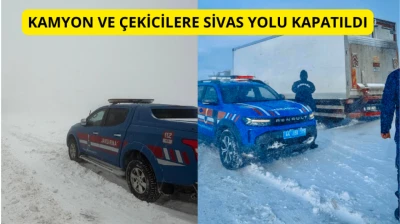 Kamyon Ve Çekicilere Sivas Yolu Kapatıldı