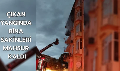 Çıkan yangında bina sakinleri mahsur kaldı